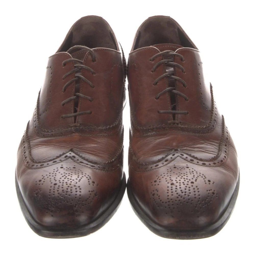 ROBERTO CAVALLI Leather Lasercut Accents Brogues Sz EU 41 US 8 w/ Box - Picture 4 of 6